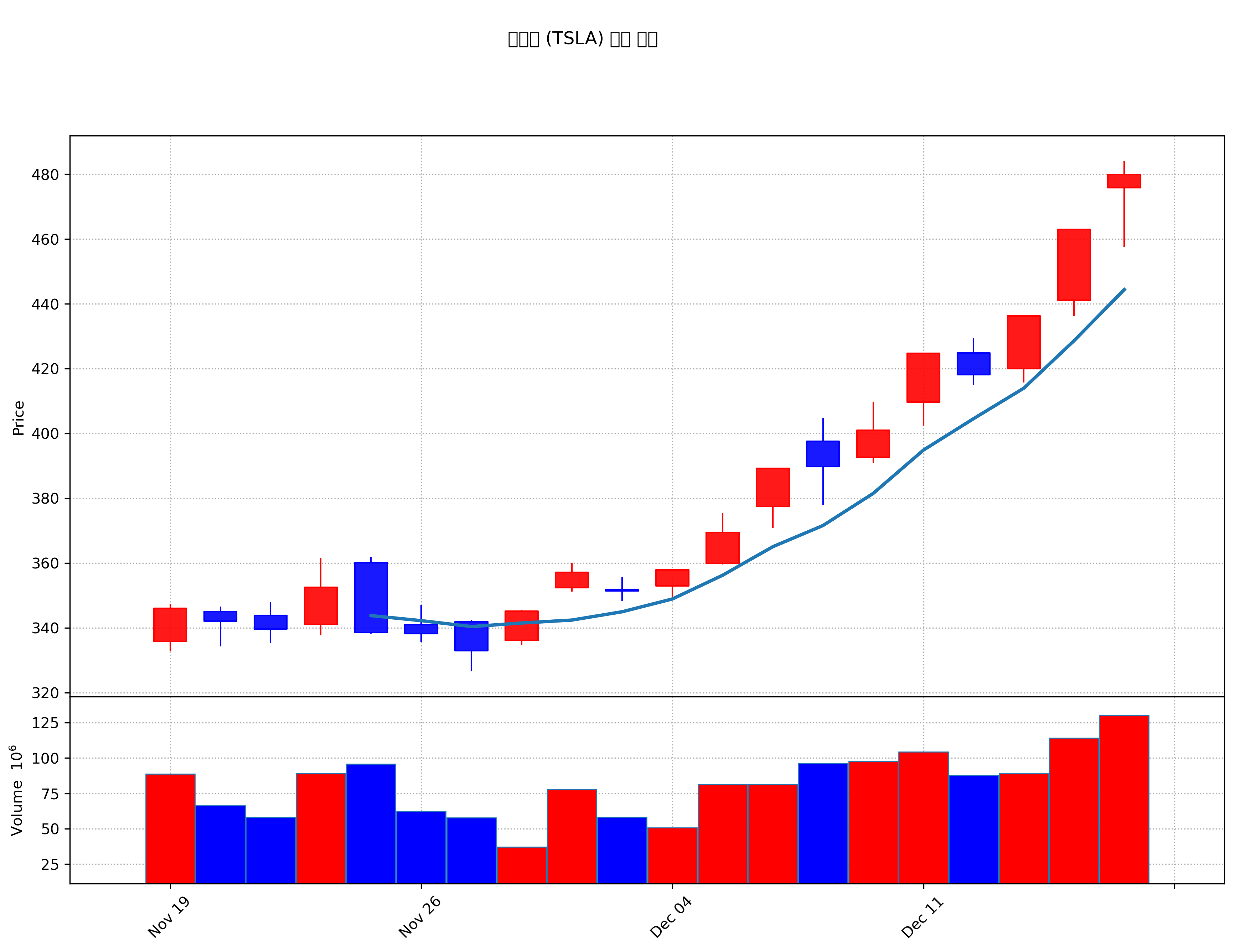 테슬라 (TSLA) 주가 차트